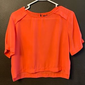 Bright coral crop top